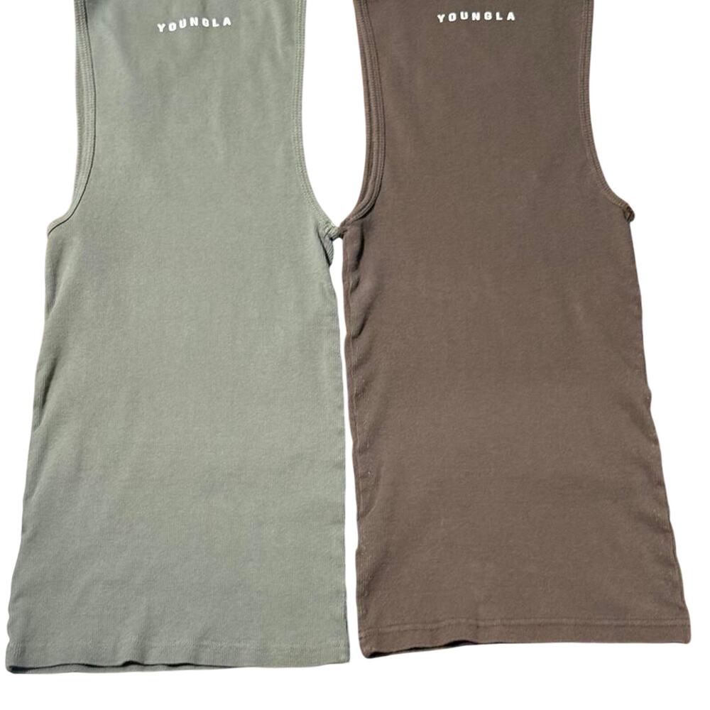 YoungLA 340 Wife Lovers Tank Top – Olive Green and Brown 🤎💚 Bundle of 2